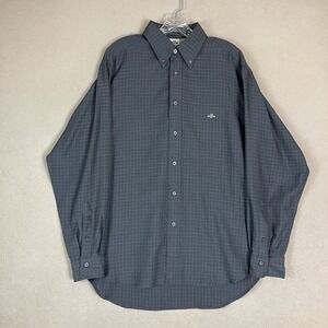 Replay Shirt Mens L Gray Striped Long Sleeve Cottonโ Button Up Regular Fit